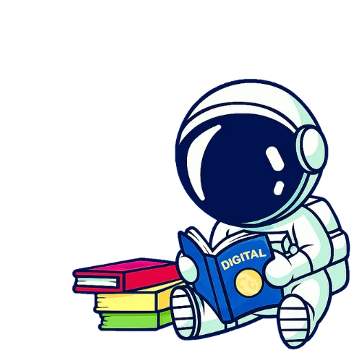 astronaut buch lesen bunt